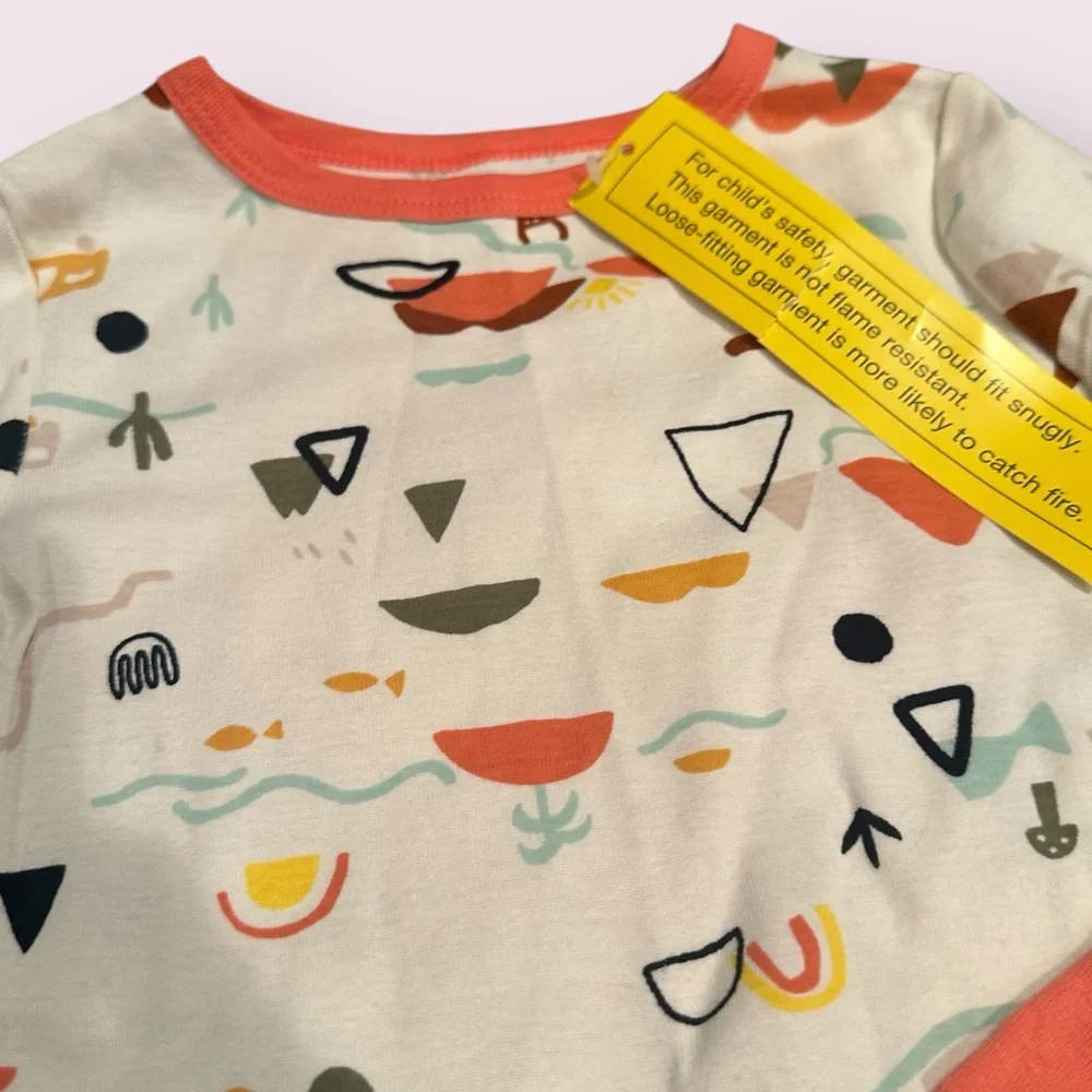 New With Partial Tag Toddler Cat & Jack Coral and Cream Southwest Theme Pajamas